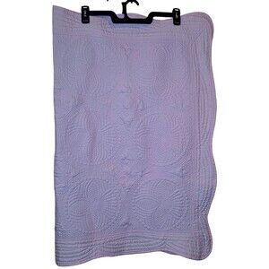 Vintage Pink Quilted Floral Kaleidoscope Reversible Baby Comforter 44" X 34"